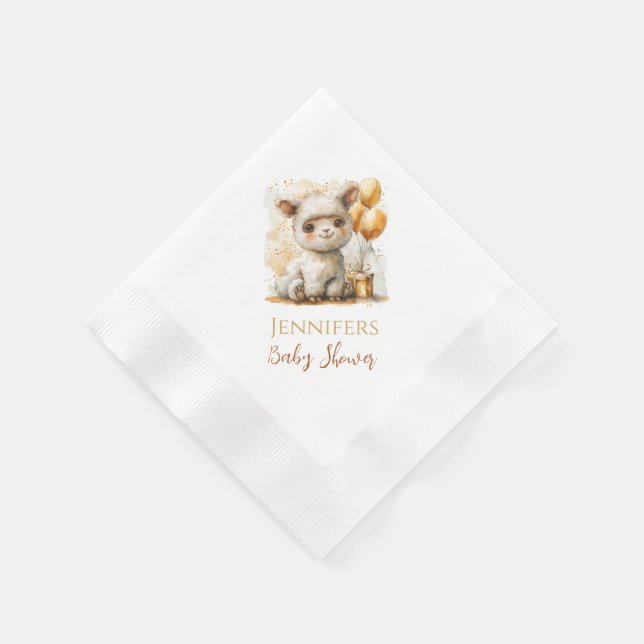Servilleta De Papel Ducha de Alpaca para bebés o servilletas de cumple (Borde)