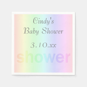Servilleta De Papel Ducha de arco iris en colores pastel personalizada