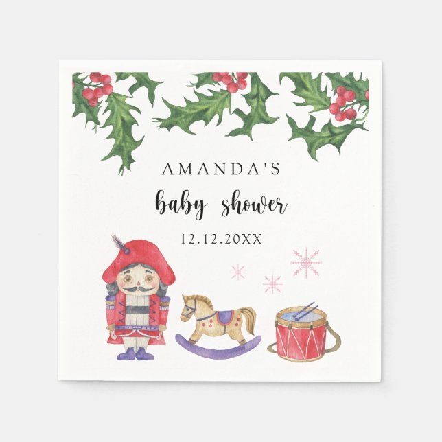 Servilleta De Papel Ducha de Baby Shower con Cascanueces (Anverso)