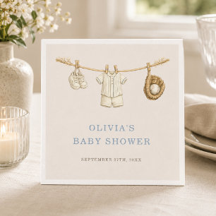Servilleta De Papel Ducha de Baby Shower de Ropa Tendida de Novato de