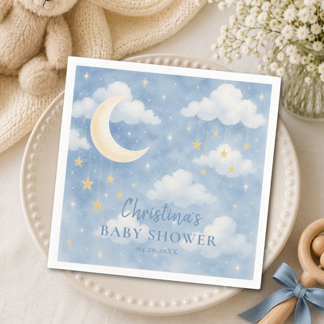 Servilleta De Papel Ducha de Baby Shower Over the Moon (Subido por el creador)