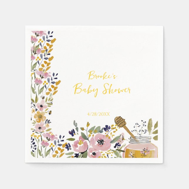 Servilleta De Papel Ducha de Bebé Abeja de Miel Pequeña (Anverso)