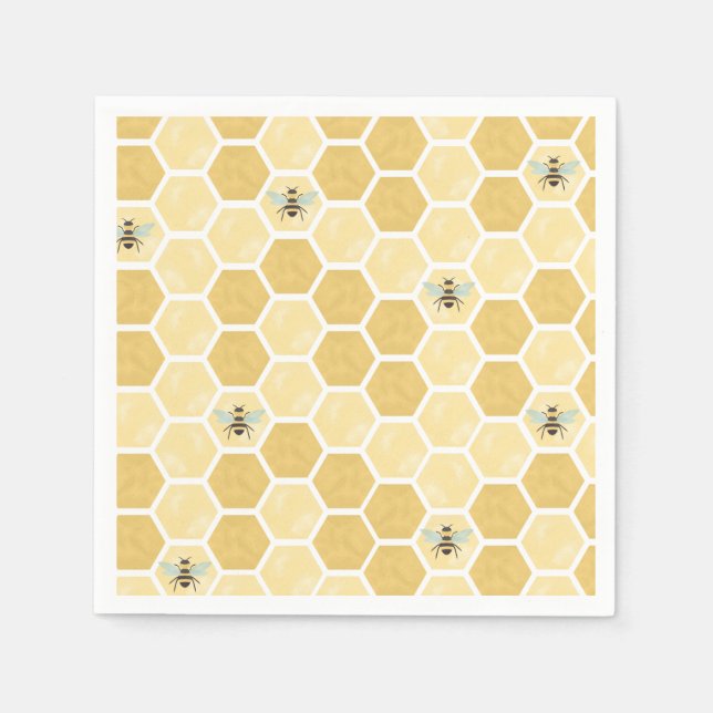 Servilleta De Papel Ducha de bebé abeja panal de miel (Anverso)