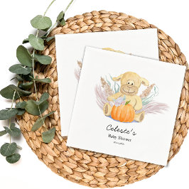 Servilleta De Papel Ducha de Bebé Acuarela Boho Corderito Calabaza