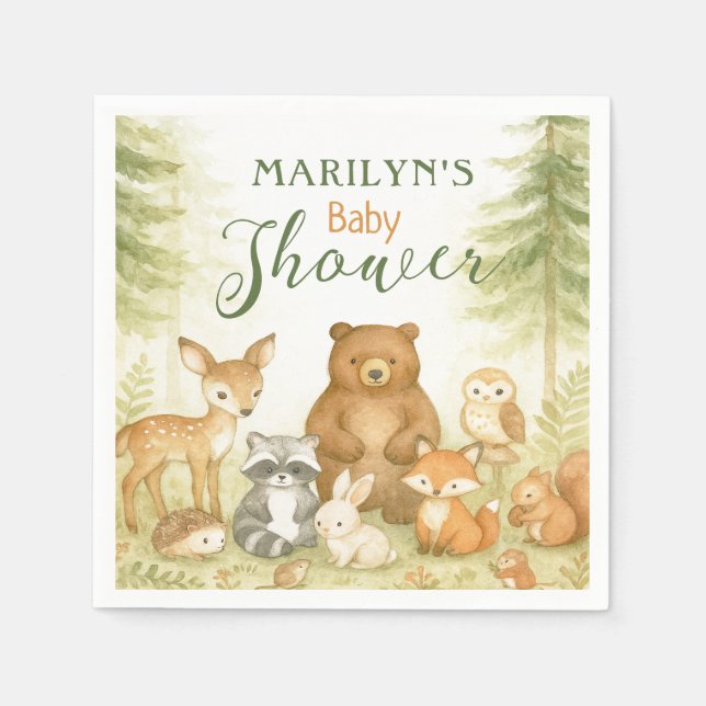 Servilleta De Papel Ducha de Bebé Animales Bebés Adorables (Anverso)