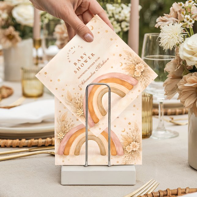 Servilleta De Papel Ducha de Bebé Arcoíris Boho Neutral (Subido por el creador)