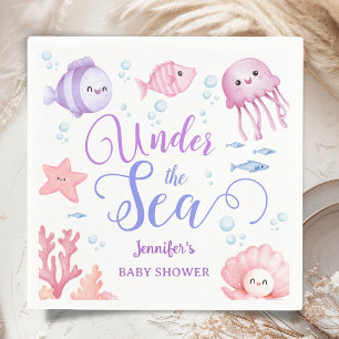 Servilleta De Papel Ducha de Bebé Bajo El Mar Niña Animales Marinos Ro