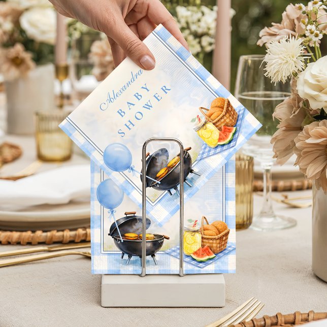 Servilleta De Papel Ducha de bebé Blue Gingham Baby Q (Subido por el creador)