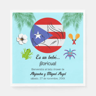 Servilleta De Papel Ducha de bebé Boricua niño Puertorriqueño Español