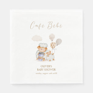 Servilleta De Papel Ducha de bebé Café Bébé Oveja Madre Globo Café
