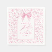 Ducha de Bebé Caprichosa Chinoiserie con Lazo Rosa