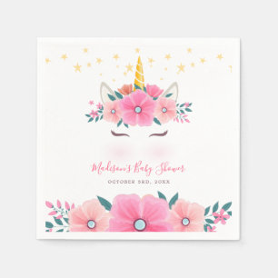 Servilleta De Papel Ducha de bebé Cara de Unicornio Acuarela Estrellas