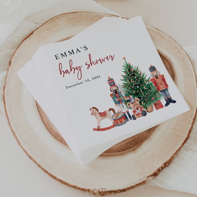 Servilleta De Papel Ducha de bebé Cascanueces (Nutcracker Baby Shower Napkins by Painted Paperie)