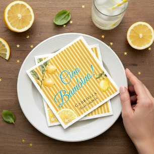 Servilleta De Papel Ducha de bebé Ciao Bambino con franja naranja amar