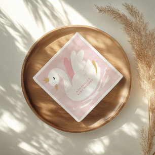 Servilleta De Papel Ducha de bebé cisne femenino rosa acuático lindo e