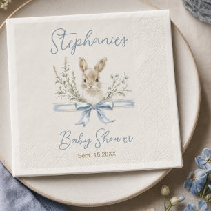 Servilleta De Papel Ducha de bebé con acuarela de conejito y flores si