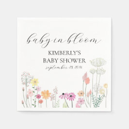 Servilleta De Papel Ducha de bebé con flores silvestres de primavera c