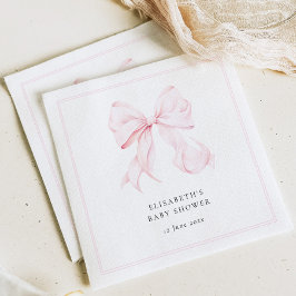 Servilleta De Papel Ducha de bebé con lazo rosa