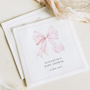 Servilleta De Papel Ducha de bebé con lazo rosa