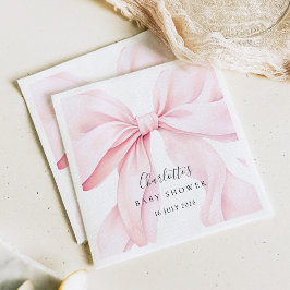 Servilleta De Papel Ducha de Bebé con Lazo Rosa Elegante