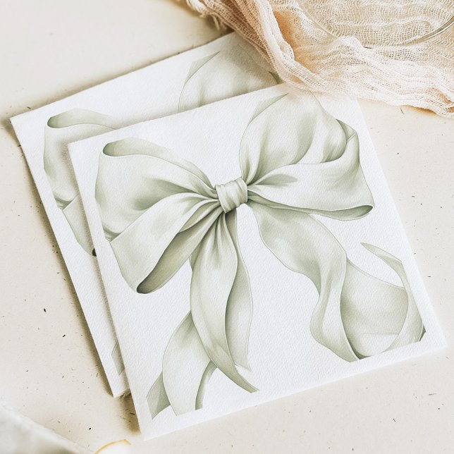 Servilleta De Papel Ducha de bebé con lazo verde salvia (Subido por el creador)