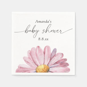 Servilleta De Papel Ducha de bebé con margarita rosa silvestre