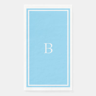 Servilleta De Papel Ducha de bebé con monograma cielo azul inicial niñ