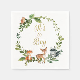 Servilleta De Papel ducha de bebé con pañales de papel Woodland