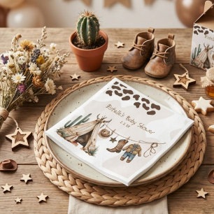 Servilleta De Papel Ducha de bebé con temática de vaquero rústico west
