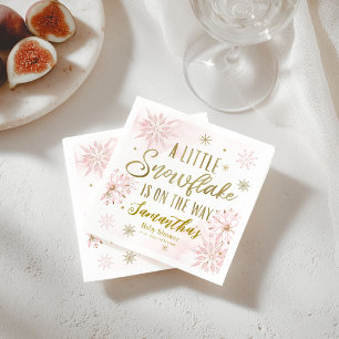 Servilleta De Papel Ducha de Bebé Copo de Nieve de Oro Rosa
