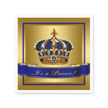 Ducha de bebé Corona Azul Real y Dorada