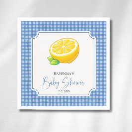 Servilleta De Papel Ducha de Bebé Cuadros Azules y Limón