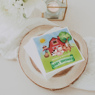 Servilleta De Papel ducha de bebé de animales de granja