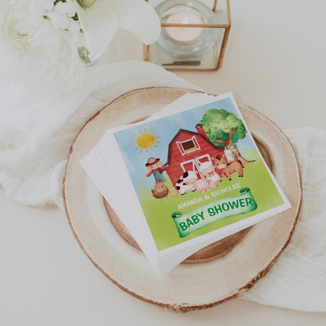 Servilleta De Papel ducha de bebé de animales de granja (Subido por el creador)