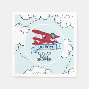 Servilleta De Papel Ducha de bebé de Avión Rojo