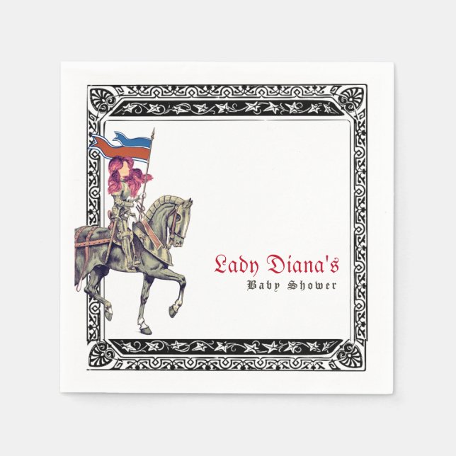 Servilleta De Papel Ducha de bebé de caballero de la renacimiento medi (Anverso)