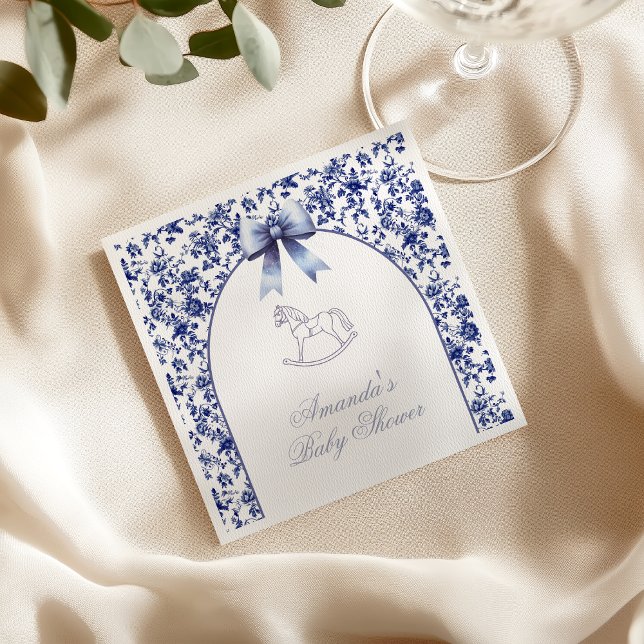 Servilleta De Papel Ducha de bebé de caballo de balancín de azul toile (Subido por el creador)