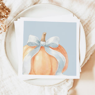 Servilleta De Papel Ducha de bebé de calabaza de lazo azul de otoño