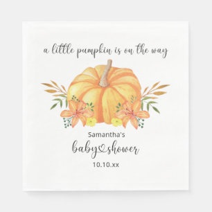 Servilleta De Papel Ducha de bebé de calabaza naranja acuarela