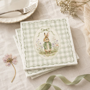 Servilleta De Papel Ducha de bebé de conejo Sage Gingham