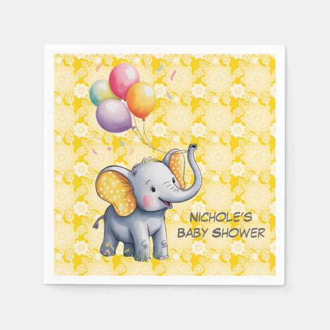 Servilleta De Papel Ducha de bebé de elefante bebé con orejas de lunar (Anverso)