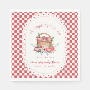 Servilleta De Papel Ducha de bebé de flor de gingham rojo de cosecha d
