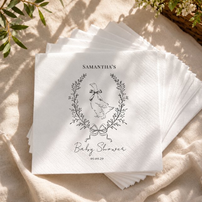 Servilleta De Papel Ducha de bebé de ganso elegante y sofisticada (Subido por el creador)