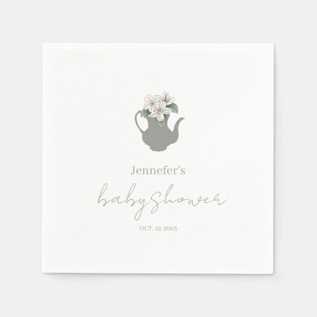 Servilleta De Papel Ducha de bebé de Garden Tea Fiesta (Anverso)