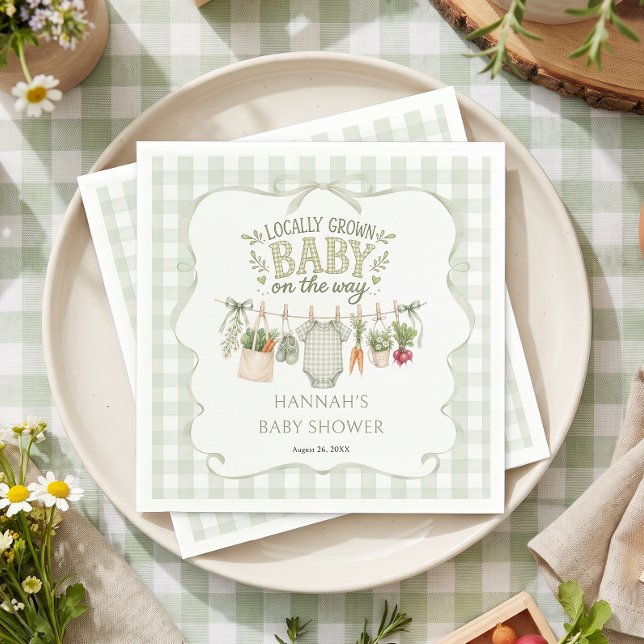 Servilleta De Papel Ducha de bebé de gingham cultivado localmente (Subido por el creador)