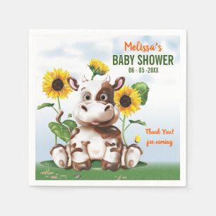Servilleta De Papel Ducha de bebé de girasol vaca Jersey marrón