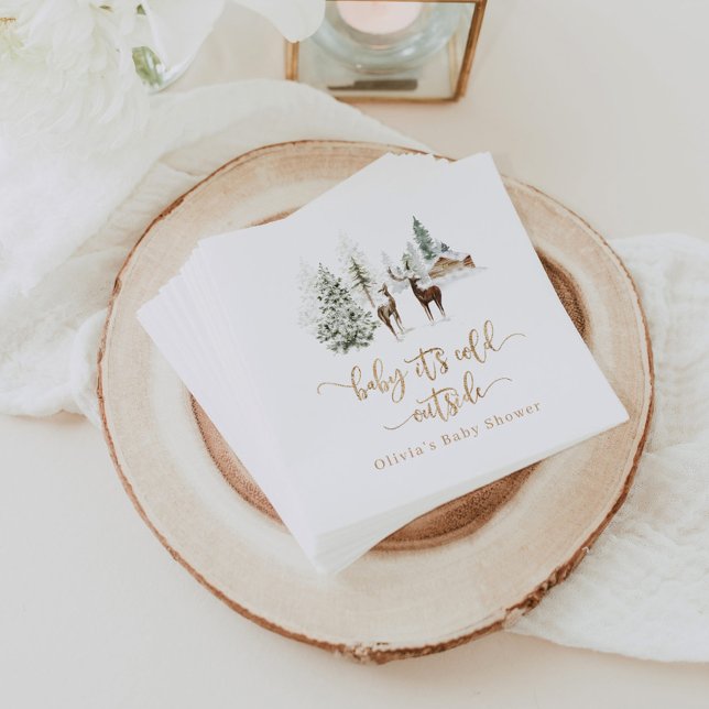 Servilleta De Papel Ducha de bebé de invierno en bosque de Woodland (Subido por el creador)