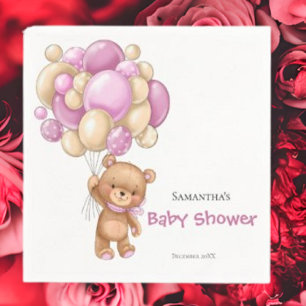 Servilleta De Papel Ducha de Bebé de la Niña del Oso de Peluche - Blan
