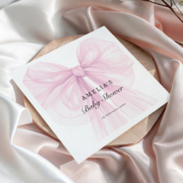 Servilleta De Papel Ducha de bebé de lazo elegante suave rosa
