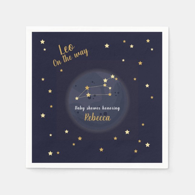 Servilleta De Papel Ducha de bebé de Leo zodiac (Anverso)